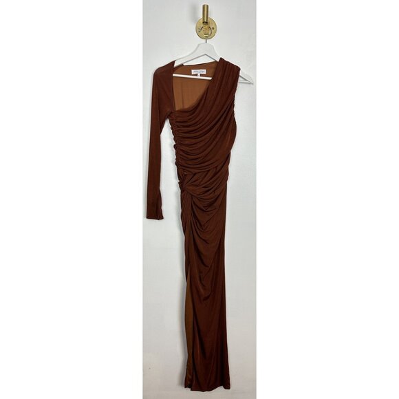 KATIE MAY Arya Twist Waist Asymmetric Neck Gown in Auburn Size Medium - Picture 2 of 12